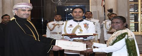 The President of India, Smt Droupadi Murmu accepting credential from ...
