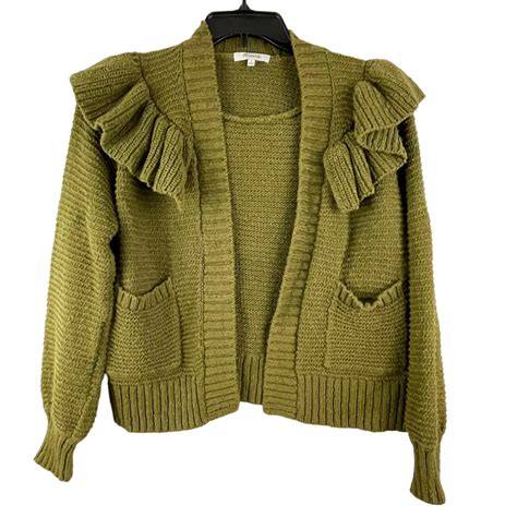 Ruffle Cardigan Sweater