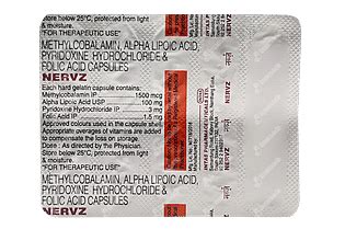 Nervz Capsule 10 - Uses, Side Effects, Dosage, Price | Truemeds