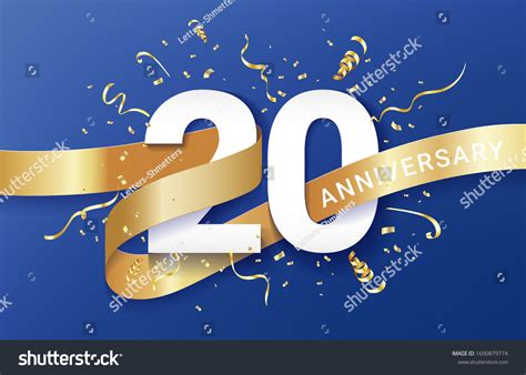 20th Anniversary Celebration Banner Template Big Stock Vector (Royalty ...