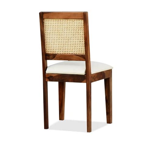 Rattan Solid Wood Cane Chair (Set Of Two )