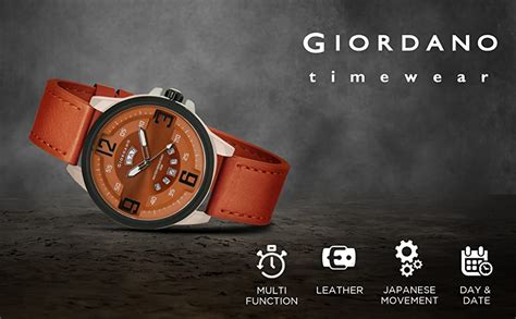 Giordano Leather Analog Brown Dial Men's Watch-C1055-01 : Amazon.in ...