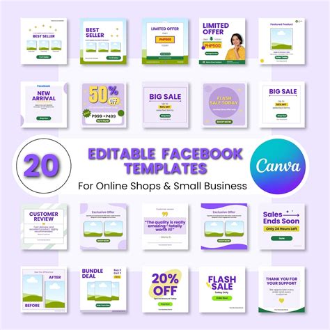 20 Editable Facebook Templates for Small Business | Canva Social Media ...