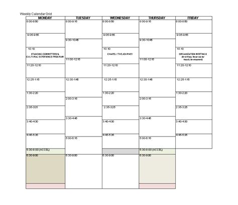 Weekly Class Schedule Template Excel 的图像结果