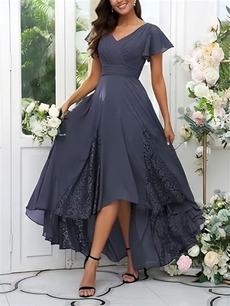A-Line Wedding Guest Dresses Elegant Dress Wedding Guest Asymmetrical ...