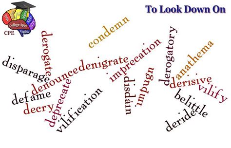 Root & Synonym Clusters 7: To look Down On, aka "D" words ...