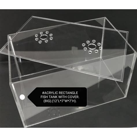 Acrylic Rectangular Fish Tank Plus Top Cover Aquarium Ikan Akuarium ...
