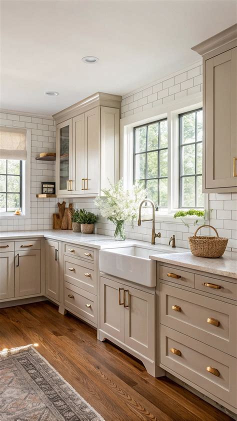 17 Inspiring Light Taupe Kitchen Cabinet Designs