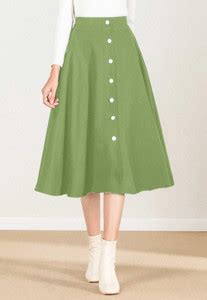 BHUTAIYA Solid Women Flared Green Skirt - Buy BHUTAIYA Solid Women ...