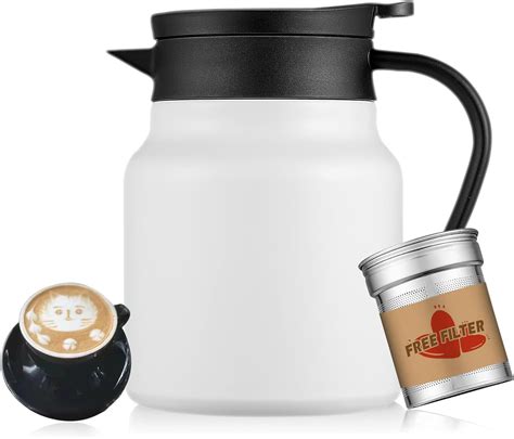 Amazon | Tgvasz 34オンス 保温コーヒーカラフェ 断熱ステンレススチールコーヒーカラフェ ホットコーヒー&紅茶ホットドリンク ...