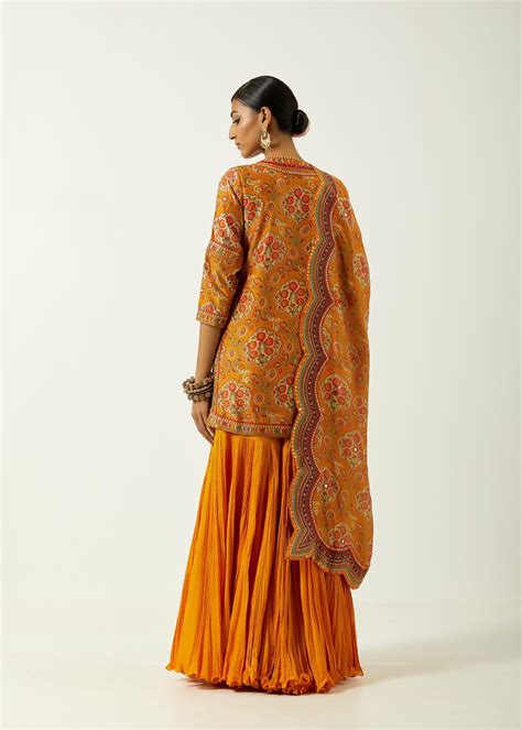 Orange Chanderi Sharara Set – Debyani