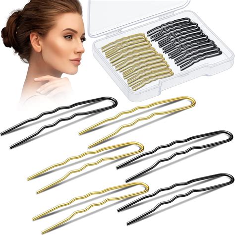 Amazon.com : 60 Pieces U Shaped Hair Pins Ballet Bobby Pins Metal ...