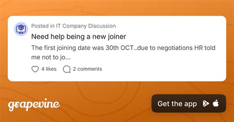 Need help being a new joiner - Grapevine
