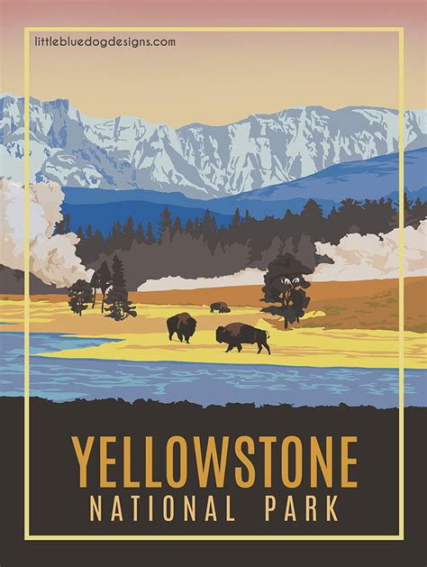 Yellowstone Retro Poster