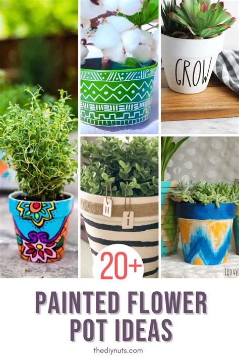 20 Fun Painted Flower Pot Designs - The DIY Nuts