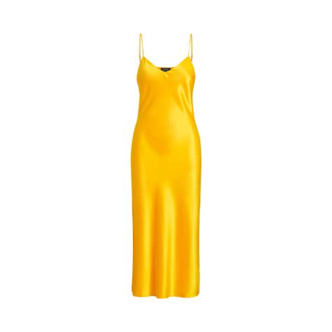 Double-Faced Satin Midi Slip Dress for Women | Ralph Lauren® IN
