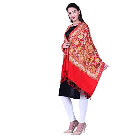 Buy SWI WITH LABEL Women's Kashmiri Aari Embroidered Wool Stole (9450 ...