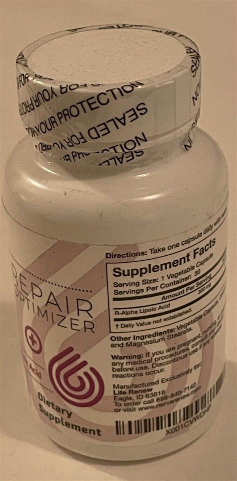 Buy Nerve Repair Optimizer Life Renew W/ Stabilized R-Lipoic All ...