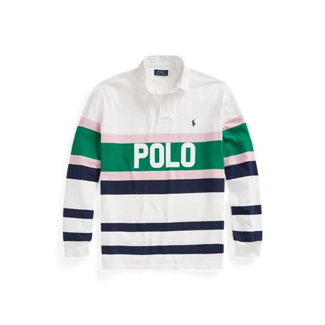 Classic Fit Striped Logo Rugby Shirt for Men | Ralph Lauren® IN
