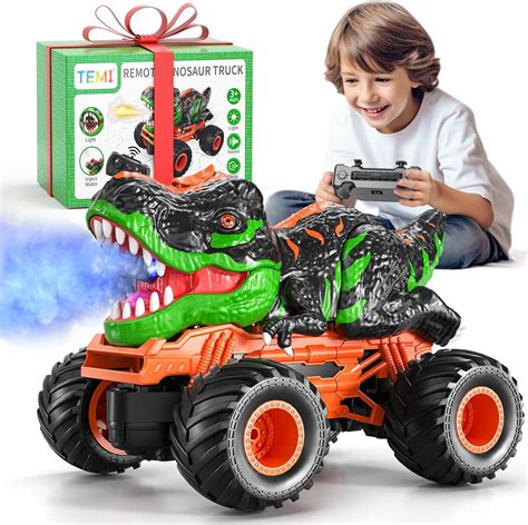 Amazon.com: TEMI Remote Control T-rex Truck for Kids 3-5 Years, 1:24 Scale Monster Truck with ...