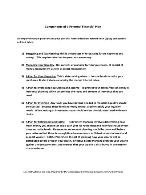 Sample of Financial Plan 的图像结果