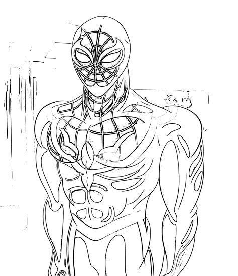 Spiderman Coloring Pages Miles Morales Cute Miles Morales Spiderman ...