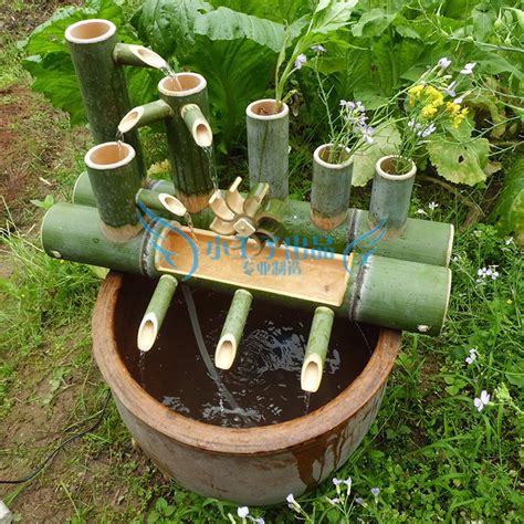 竹筒流水器,竹筒 流水 素材,竹筒流水器的制作方法_大山谷图库