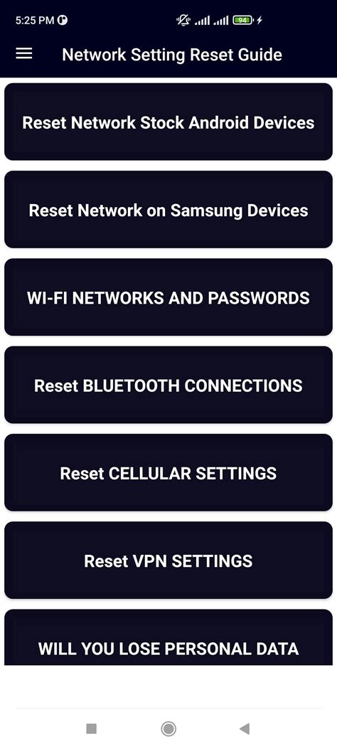 Image result for Reset Network Setting for Android