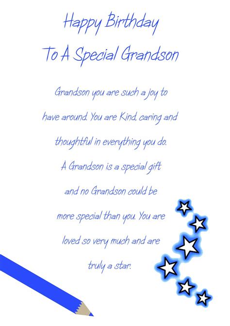 Happy Birthday Poems For Grandson