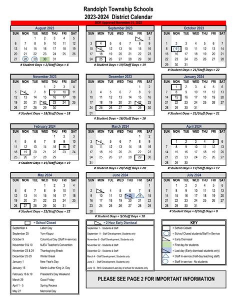 Randolph Township School District Calendar 2025-2026 in PDF - School ...