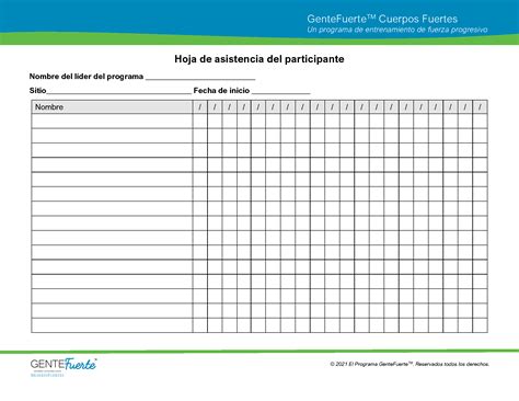 SPSB (Spanish) Participant Attendance Sheet 1.30.23 - StrongPeople