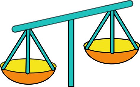 Green and orange balance scale in black line art. 24374393 Vector Art ...