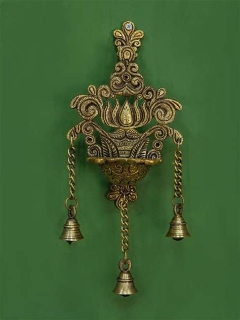 GODS CHOICE Brass Lotus Wall Mounted Diya For Pooja/Decor Size : 8 ...