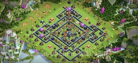 Trophy (Defense) Base TH13 with Link, Hybrid - Clash of Clans - Town ...