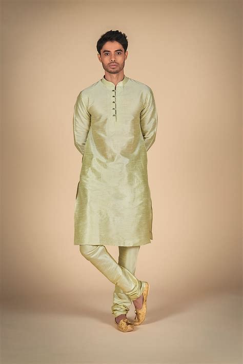 Kurta for Men's in Pista Green – Elegant Ethnic Attire – Dulha Ghar