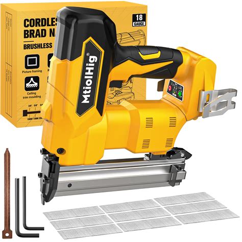 Cordless 18GA Brad Nailer for Dewalt 20V Max, 18 Gauge Nail Gun with ...