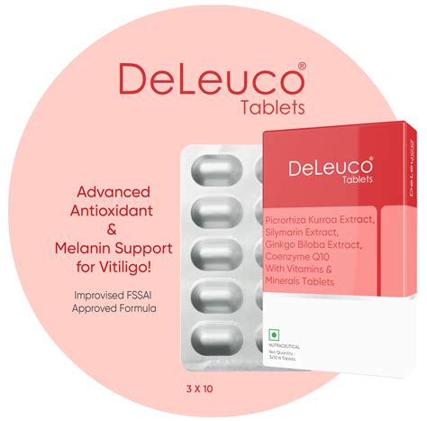 Deleuco tablets Advanced Antioxidant & Melanin Support for Vitiligo ...