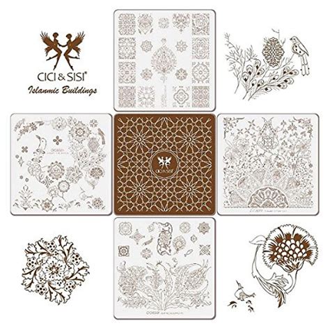 Generic Islamic: Acrylic Flower Style Nail Art Templates Nail Stamping ...