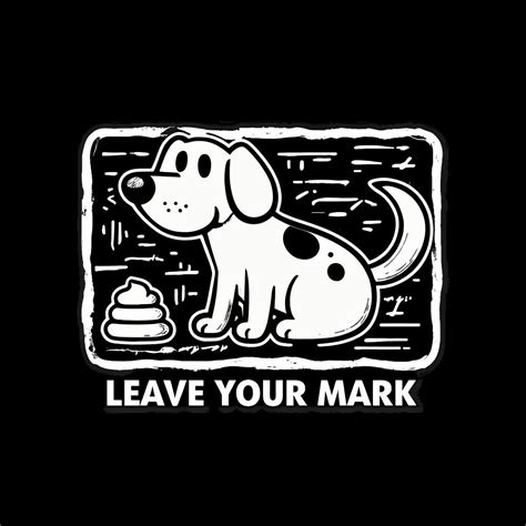 Humorous Cartoon Dog with Poop Leave Your Mark T-Shirt - Playground