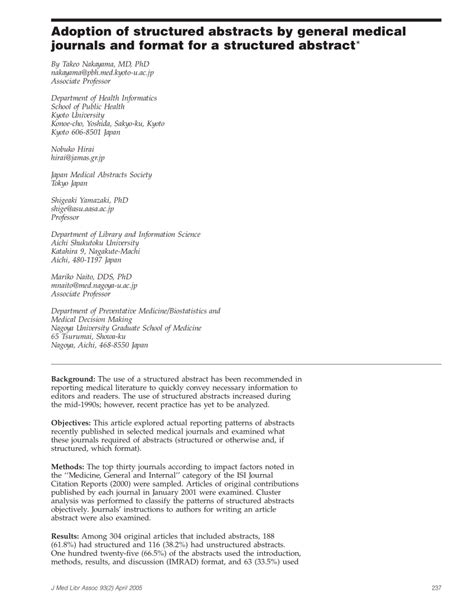 Image result for Structured Abstract Example