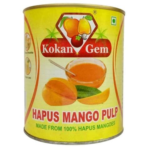 Kokan Gem Natural Alphonso (Hapus) Pure Mango Pulp 850g tin : Amazon.in ...