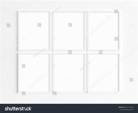 Mockup Six 8x10 White Frames Portrait Stock Illustration 1851155029