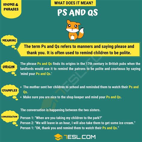 "Ps and Qs" Meaning, Origin and Examples • 7ESL