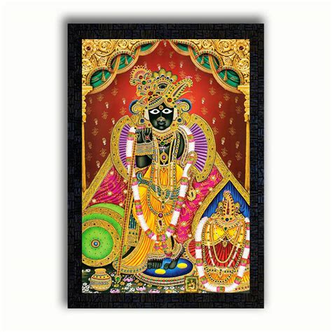 PNF Banke Bihari Lord Krishna Vrindavan Wooden Synthetic Frame Painting ...