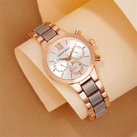 Shop Online Clara Royale Taupe and Rose Gold Dual-Tone Watch with a ...