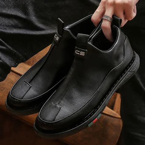 BLACK ZIP CASUAL SHOES FOR MEN – Space Life Company