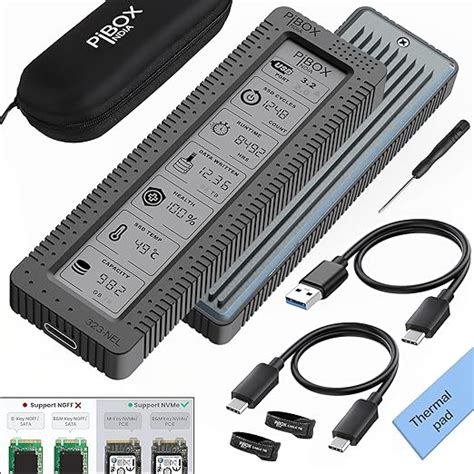 NVME M2 Enclosure LCD, PiBOX India NVMe SSD Enclosure - USB 3.2 10Gbps ...