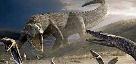 侏罗纪恐龙，棘龙和两头似鳄龙vs两头异特龙，三角龙突然冒了出来！
