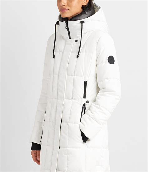 Women's Puffer Trench Coat In White - Arcane Fox