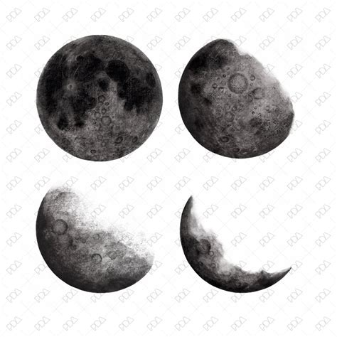 Phases Of The Moon Drawing